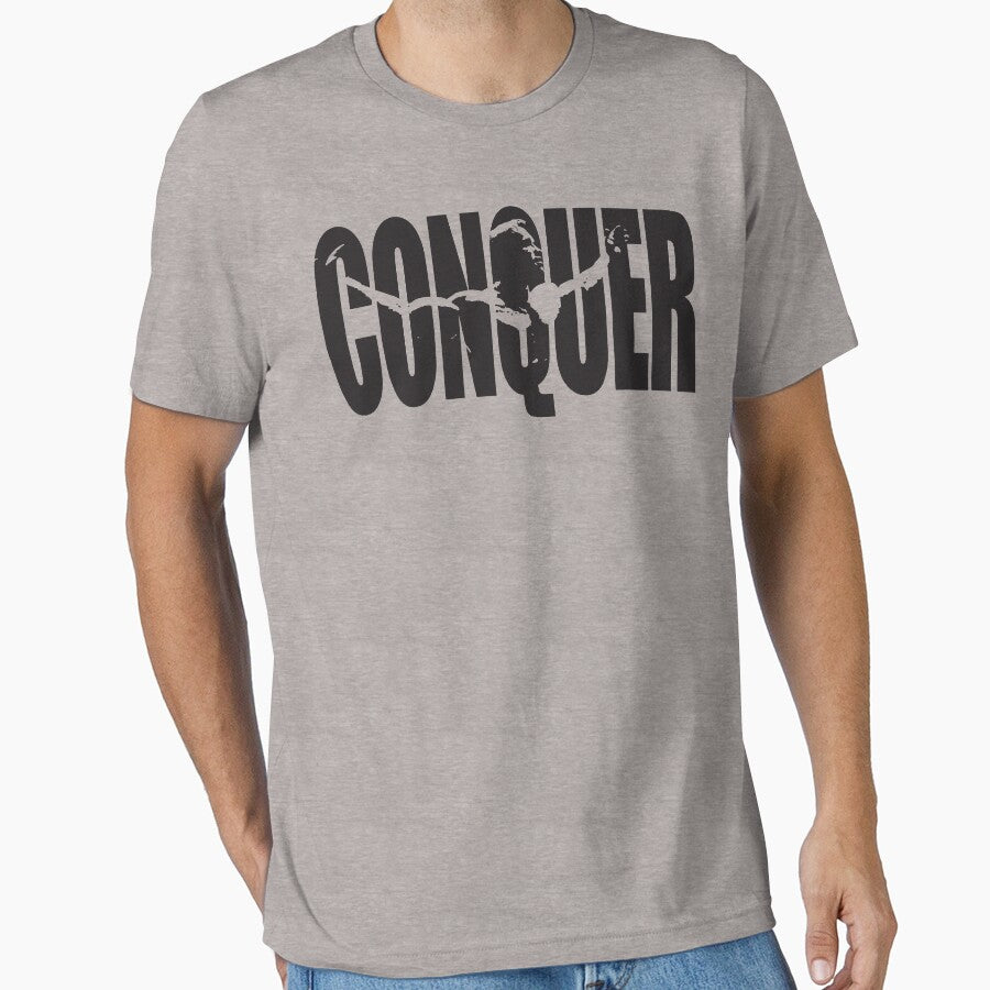 CONQUER (Arnold Iconic Black) by ilovearnie T-Shirts, Hoodie, Sweatshirt | BlankRebels.com (Image 1)