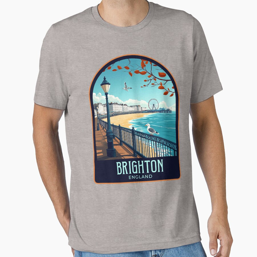 Brighton Vintage Travel Illustration T-Shirts, Hoodie, Sweatshirt