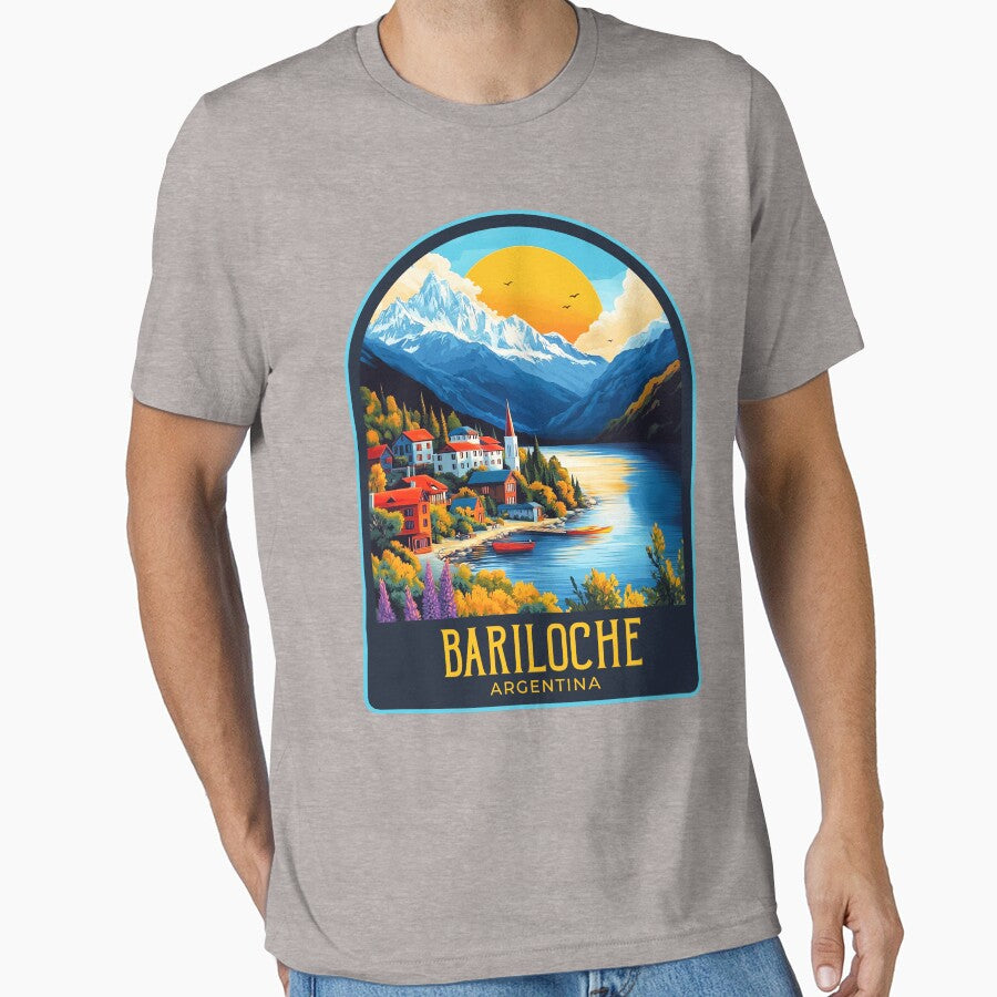 Bariloche Vintage Travel Illustration by HomeLivingCo T-Shirts, Hoodie, Sweatshirt | BlankRebels.com (Image 1)