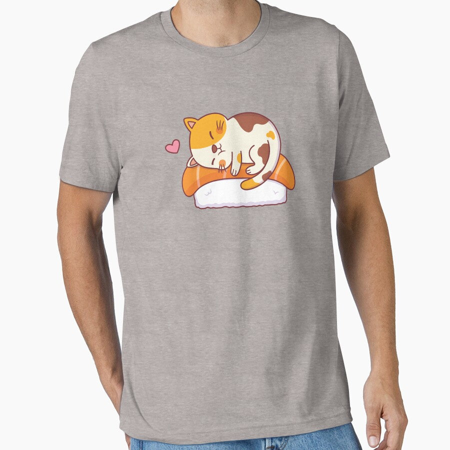 Cute Cat Loves Salmon Sushi by rustydoodle T-Shirts, Hoodie, Sweatshirt | BlankRebels.com (Image 1)