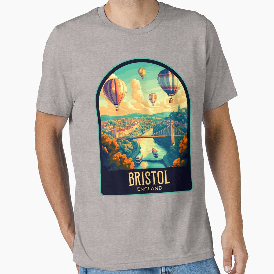 Bristol Vintage Travel Illustration by HomeLivingCo T-Shirts, Hoodie, Sweatshirt | BlankRebels.com (Image 1)