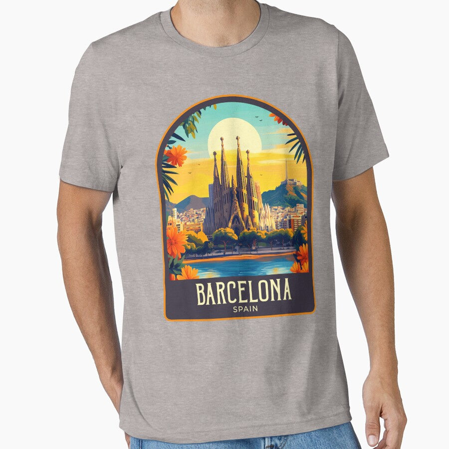 Barcelona Vintage Travel Illustration by HomeLivingCo