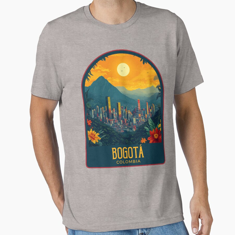 Bogotá Vintage Travel Illustration T-Shirts, Hoodie, Sweatshirt