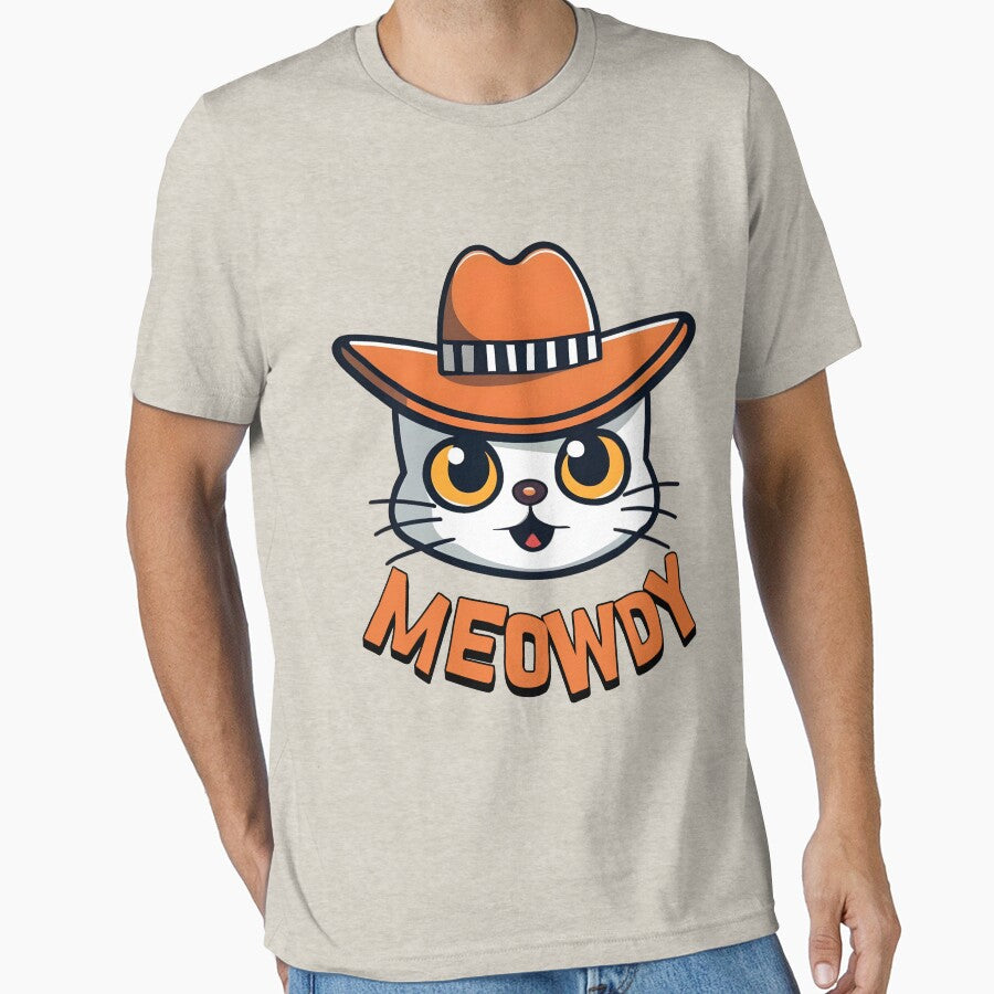 Meowdy! Cute Cowboy Cat Cartoon by PMCreative T-Shirts, Hoodie, Sweatshirt | BlankRebels.com (Image 1)