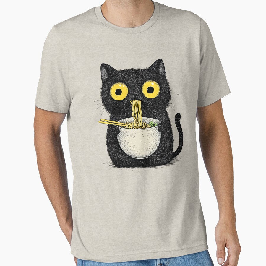 Black Cat Eating Noodles 2 T-Shirts, Hoodie, Sweatshirt