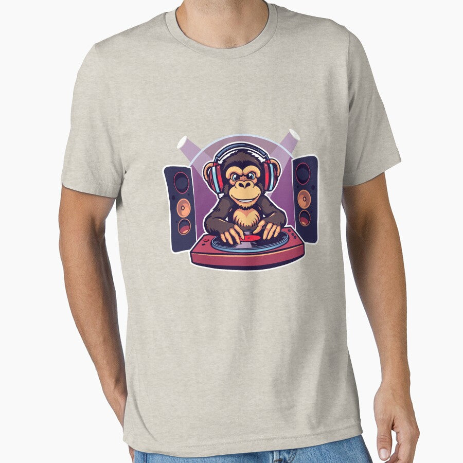 DJ Monkey Spinning Vinyl – Cool Music Lover Design by Animalplanet123 T-Shirts, Hoodie, Sweatshirt (Image 1)