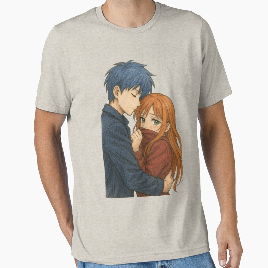 Casal Aconchegante no Inverno – Cozy Winter Couple Embrace by Doce Caos Criativo T-Shirts, Hoodie, Sweatshirt (Image 1)
