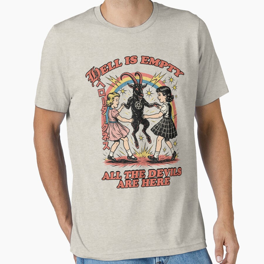 Hell Is Empty All the Devils Are Here 90s vintage heavy metal band tee – Retro Occult Rainbow T shirt, 1950s style tshirt, Japanese t shirt, meme tee, Mental Health by samidsou