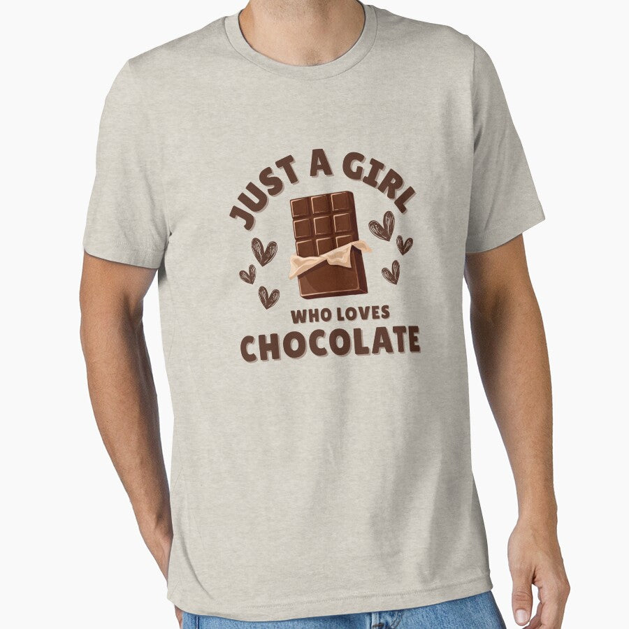 Funny Just a Girl Who Loves Chocolate Sweet Dessert Lover Girls Women Gift by MouDantArts T-Shirts, Hoodie,... (Image 1)