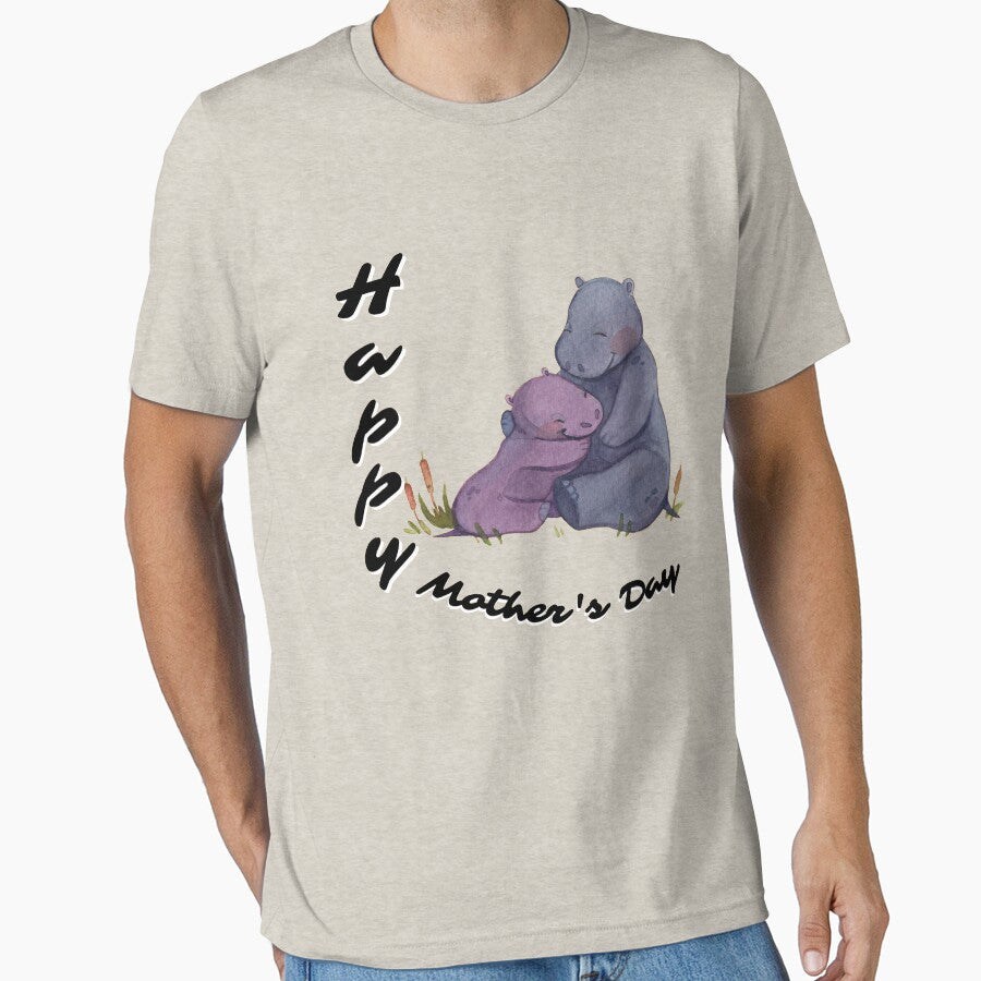 Hippo Mom and cub | Mother's Day by pod-plus-plus T-Shirts, Hoodie, Sweatshirt | BlankRebels.com (Image 1)