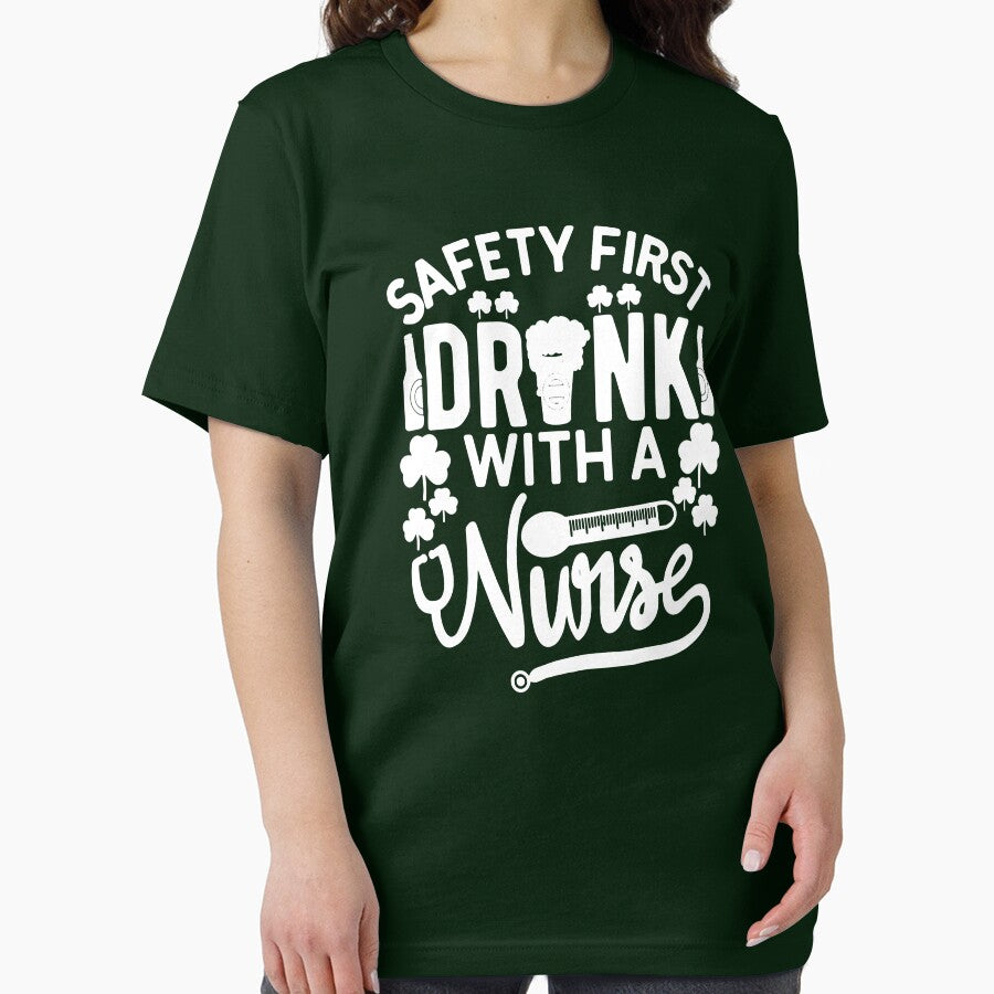 Safety First Drink With A Nurse St Patrick Day by GardNewerd T-Shirts, Hoodie, Sweatshirt | BlankRebels.com (Image 2)