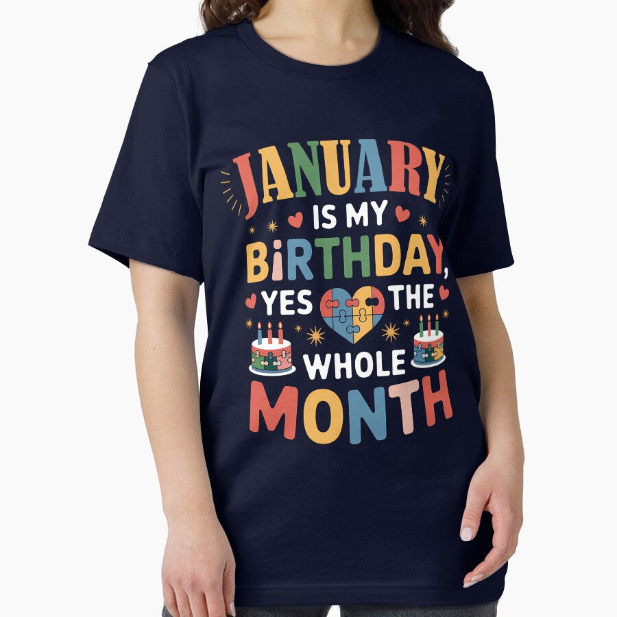 January Birthday Puzzle Heart Birthday Month Design by KristenosNehk T-Shirts, Hoodie, Sweatshirt | BlankRebels.com (Image 2)