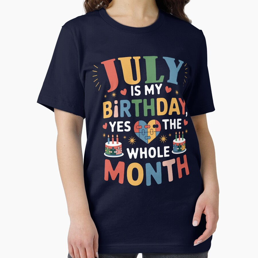 July Birthday Puzzle Heart Birthday Month Design by KristenosNehk T-Shirts, Hoodie, Sweatshirt | BlankRebels.com (Image 2)