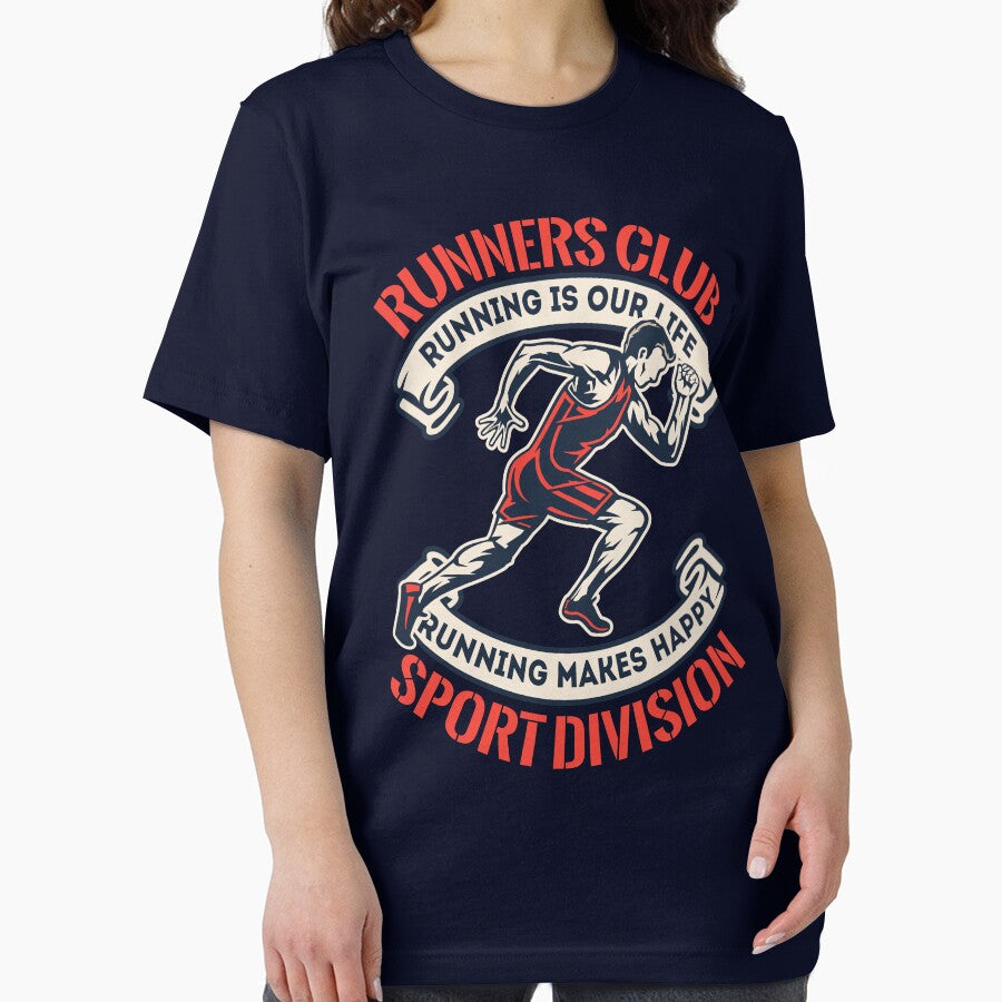 A design with a runner and the slogan Running is our Life by velisani T-Shirts, Hoodie, Sweatshirt (Image 2)