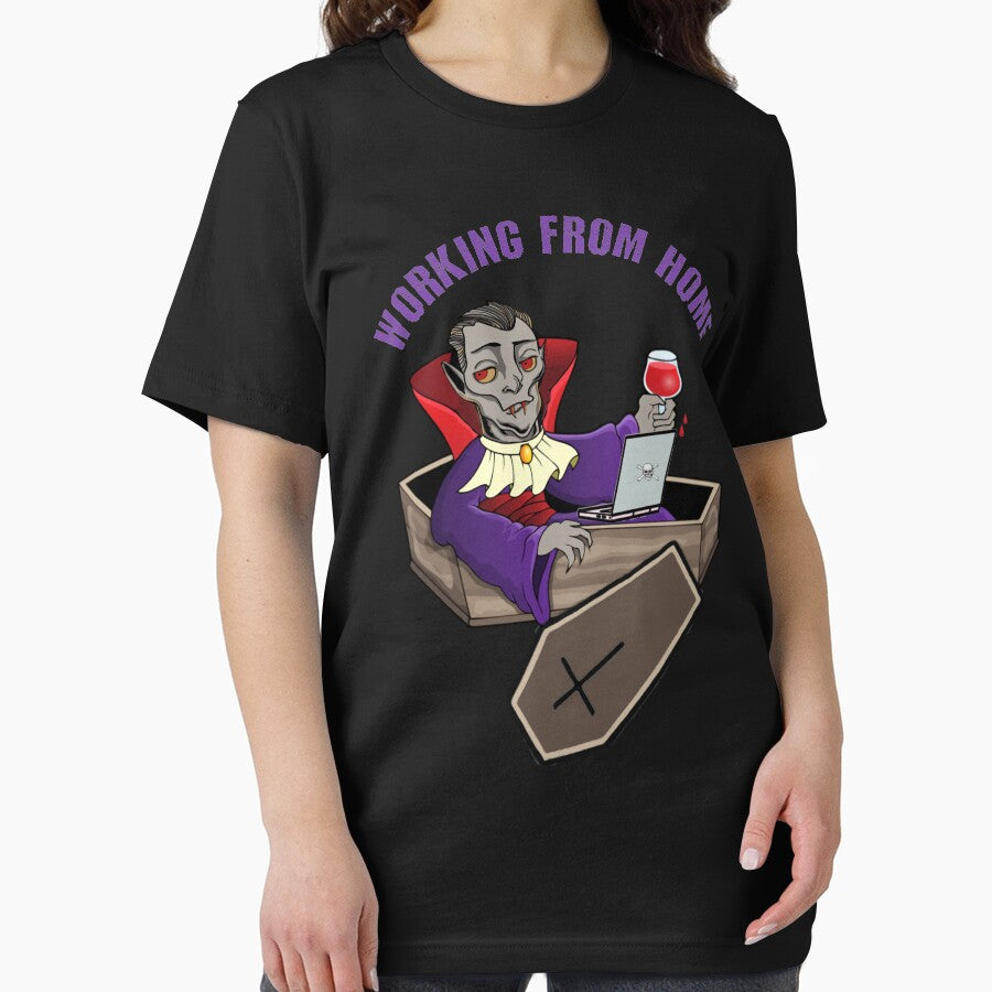 Vampire working from home by SidTastic T-Shirts, Hoodie, Sweatshirt | BlankRebels.com (Image 2)