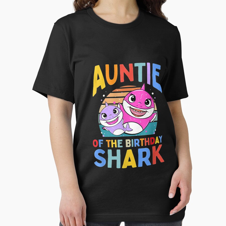 Auntie Of The Birthday Shark Aunt Matching Family by angelabeulah T-Shirts, Hoodie, Sweatshirt | BlankRebels.com (Image 2)
