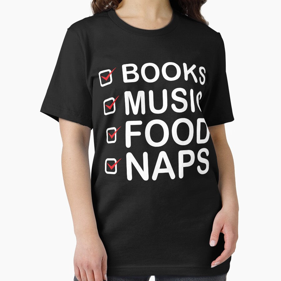 Books Music Food Naps T-Shirts, Hoodie, Sweatshirt