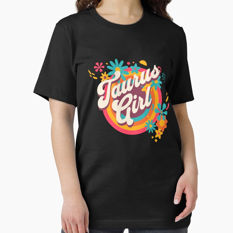 Retro Taurus Girl Hippy Zodiac Horoscope by MasterKlaw T-Shirts, Hoodie, Sweatshirt | BlankRebels.com (Image 2)
