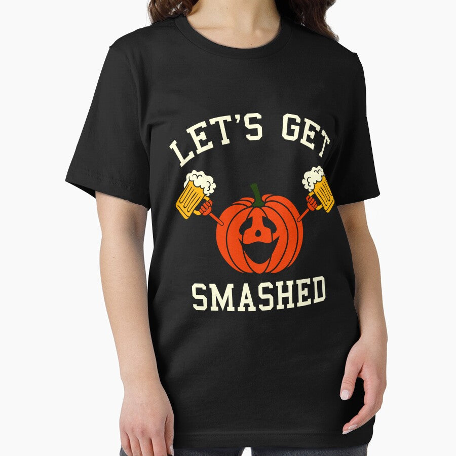 Pumpkin Says Let's Get Smashed Halloween Drinking by Teapot-art T-Shirts, Hoodie, Sweatshirt | BlankRebels.com (Image 2)