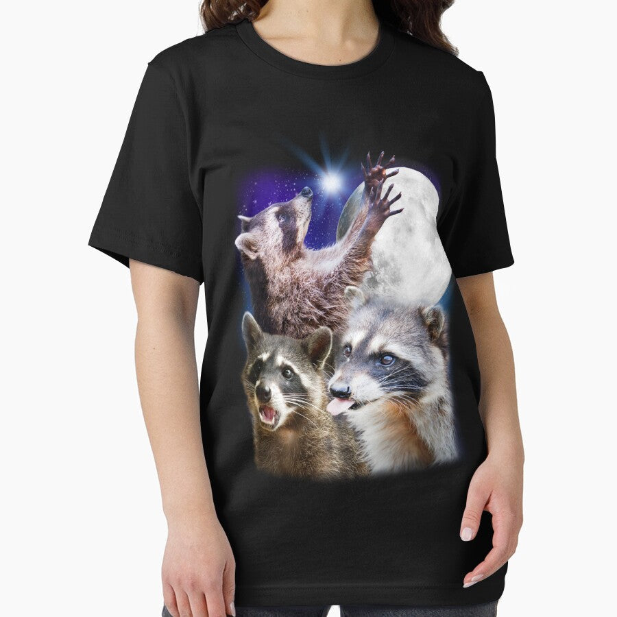 3 Racoon Moon Howling Raccoon Head Funny For Men, Women, Kid by hoffe-e T-Shirts, Hoodie, Sweatshirt (Image 2)