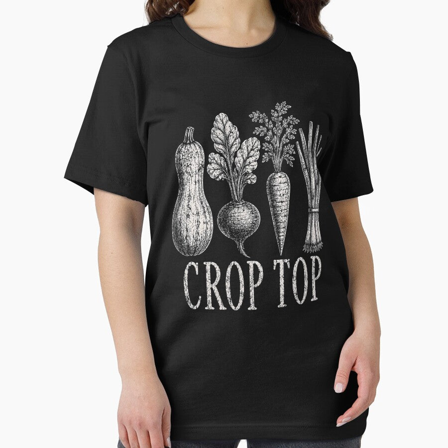 Crop Top Funny Gardening Pun Vegetable Art by Kladhadredo
