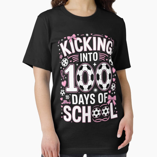 100 Days of School Girls Soccer Coquette Bow Pink Teacher by FrankIsabel