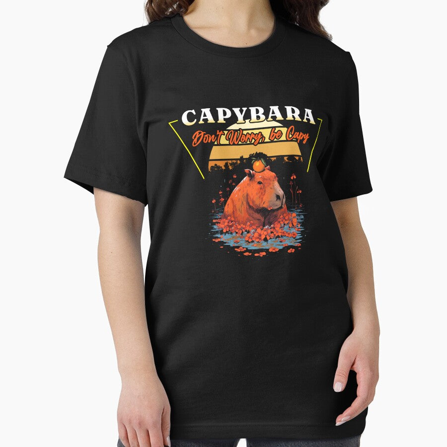 Capybara Retro Vintage 80s Vaporwave Aesthetic Style, Capy by buy-on-demand T-Shirts, Hoodie, Sweatshirt (Image 2)