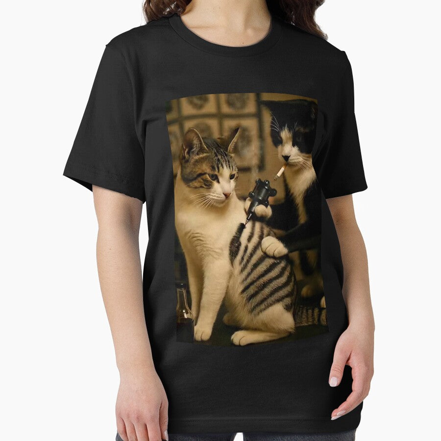 Vintage Cigarette Cat Smoking Tattoo Inked Artist Funny Meme T-Shirts, Hoodie, Sweatshirt