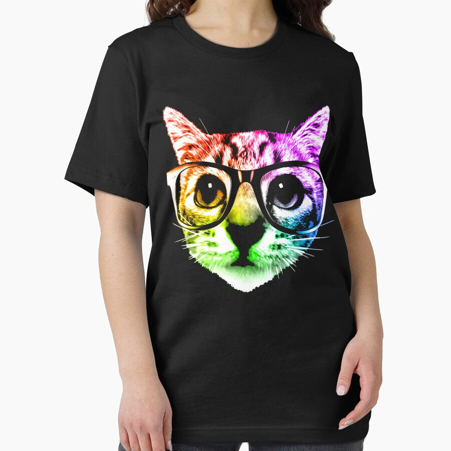 Rainbow Kitty Cat with Glasses by ROBOTFACE T-Shirts Hoodie, Sweatshirt | BlankRebels.com (Image 2)