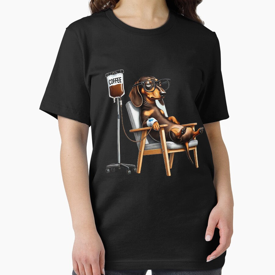 Funny Dachshund Coffee Drink Dog Lover Kimberley King Art King Art T-Shirts, Hoodie, Sweatshirt