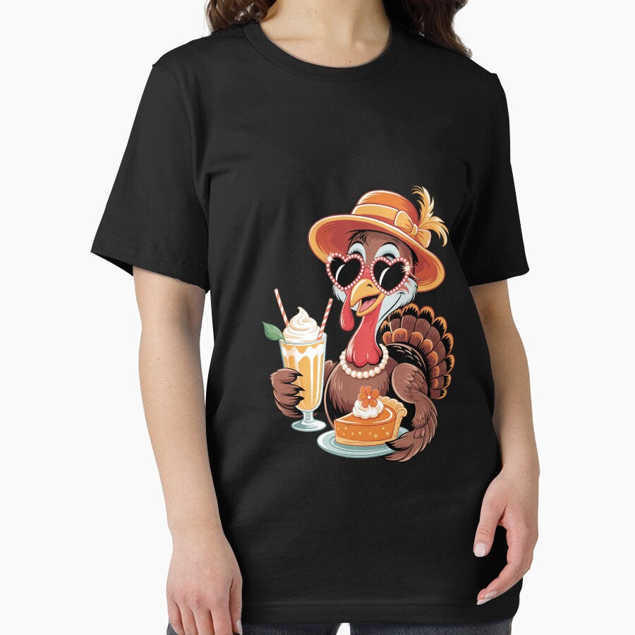 Turkey Coffee Pumpkin Pie Thanksgiving Turkey Day Girl Women by MythWoot T-Shirts, Hoodie, Sweatshirt (Image 2)