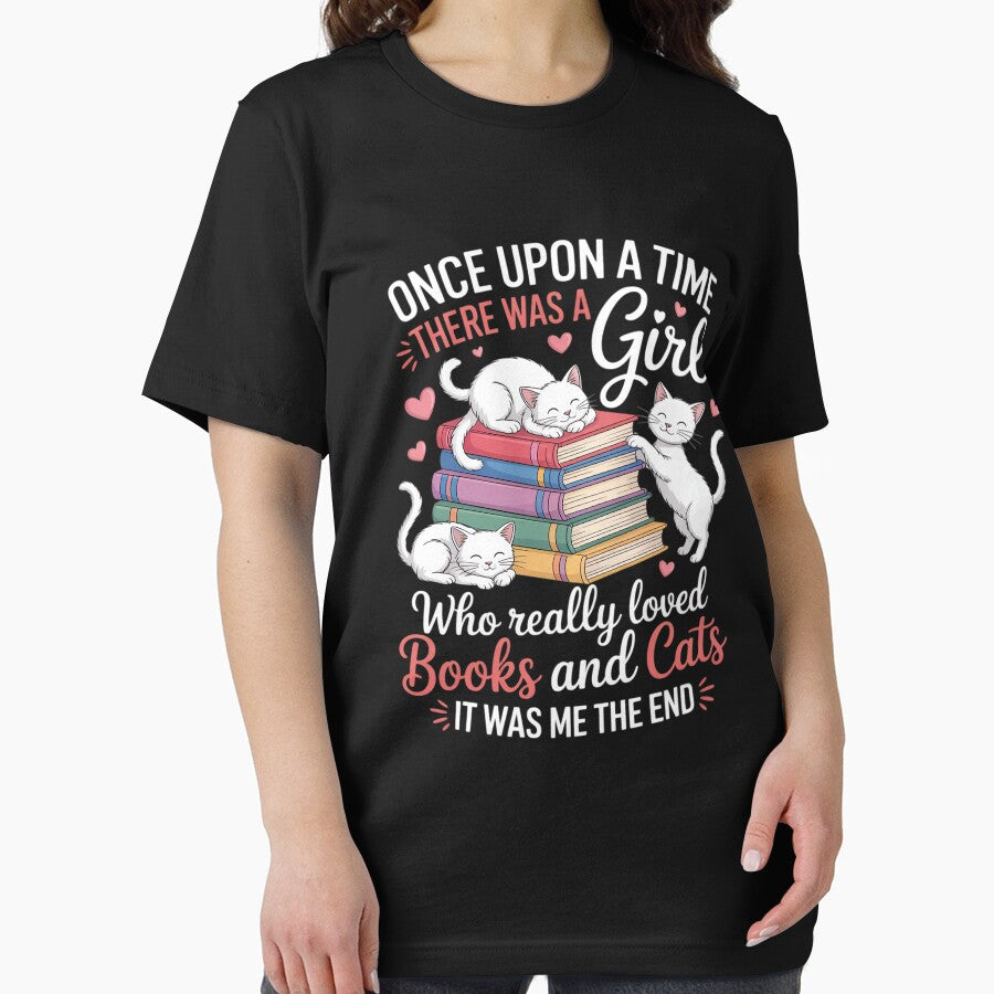 Once Upon A Time There Was A Girl Who Loved Books And Cats by procionartss T-Shirts, Hoodie, Sweatshirt (Image 2)