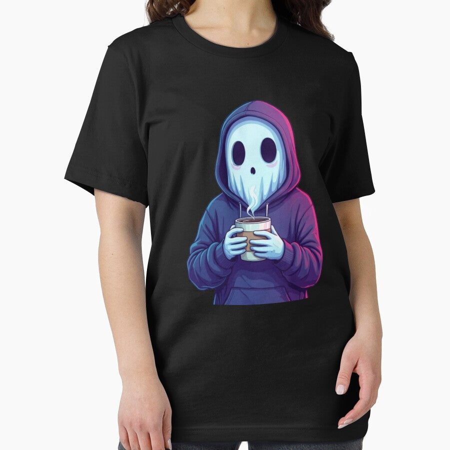Sad Ghost in Hoodie – Vaporwave Coffee Vibes T-Shirt by DeanBoffShop Sweatshirt | BlankRebels.com (Image 2)