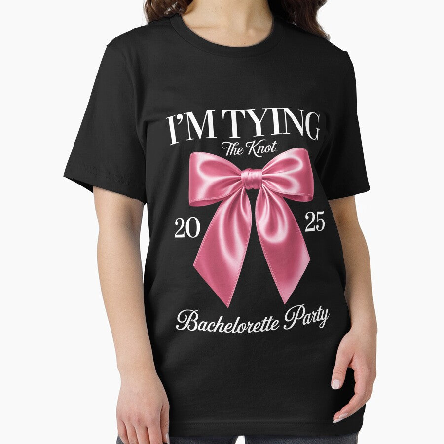 I'm Typing The Knot Coquette Bow Bachelorette Bride Squad by ProudForFunny T-Shirts, Hoodie, Sweatshirt (Image 2)