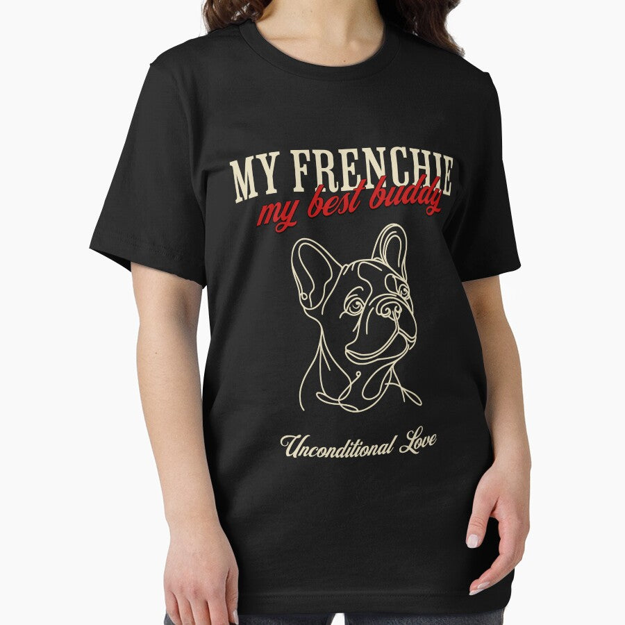 Cute French bulldog monoline black, cute pet, Frenchie lovers or owners, dog lovers by Collagedream T-Shirts,... (Image 2)