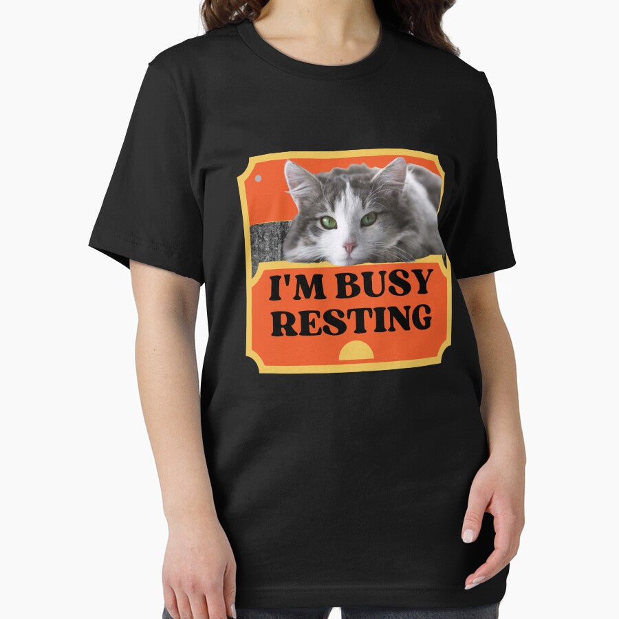 IM BUSY RESTING - Funny Cat Pictures with Captions and Cat Sayings by FunnyCatsFam T-Shirts, Hoodie, Sweatshirt (Image 2)
