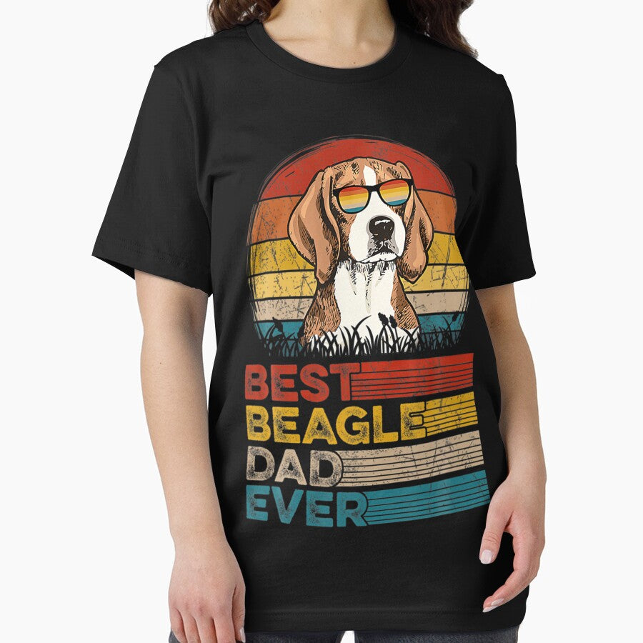 Dog Vintage Best Beagle Dad Ever Fathers Day Puppy Dog Dad by huetwis T-Shirts, Hoodie, Sweatshirt (Image 2)