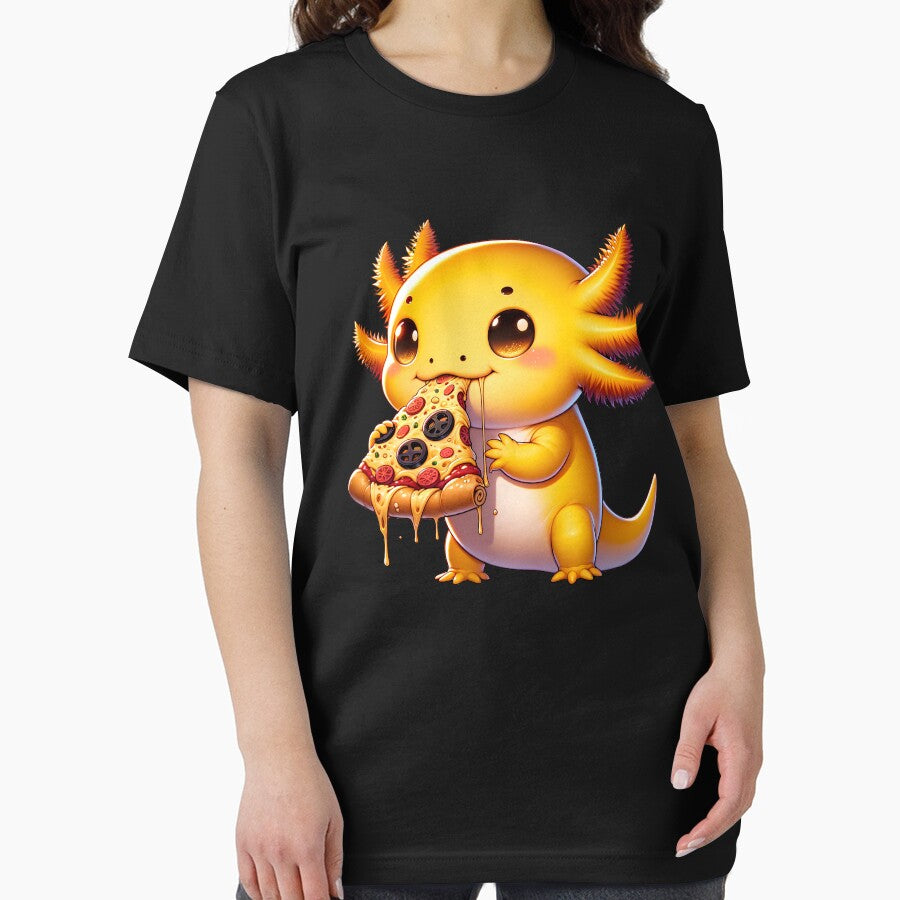 Cute Yellow Axolotl Eating Pizza Lover Funny Food by Kimberley King Art  King Art T-Shirts, Hoodie, Sweatshirt (Image 2)