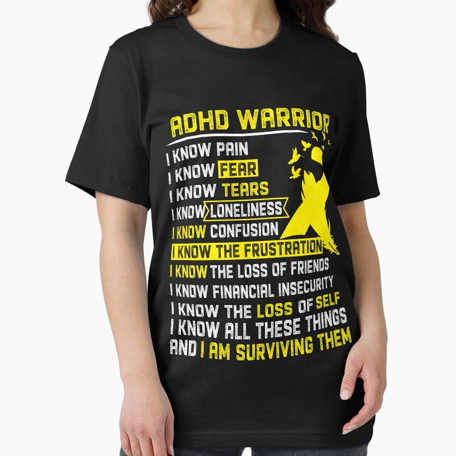 I Am ADHD Warrior, I Know All These Things and I Am Surviving Them by DianabellShop T-Shirts, Hoodie, Sweatshirt (Image 2)