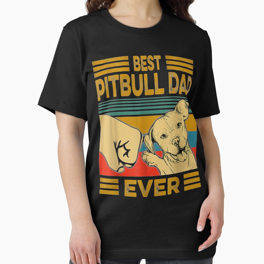 Best Pitbull Dad Ever Retro Vintage by ErnestoStudio T-Shirts, Hoodie, Sweatshirt | BlankRebels.com (Image 2)