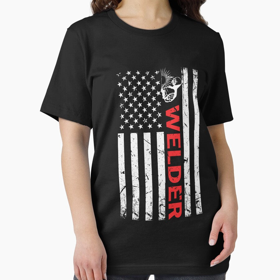 Welder Vintage USA American Flag Welding by hasanmasud T-Shirts, Hoodie, Sweatshirt | BlankRebels.com (Image 2)