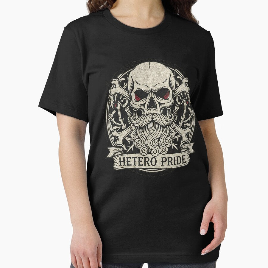 Classic Hetero Pride Emblem with Beard Skull by Reggiano T-Shirts, Hoodie, Sweatshirt | BlankRebels.com (Image 2)