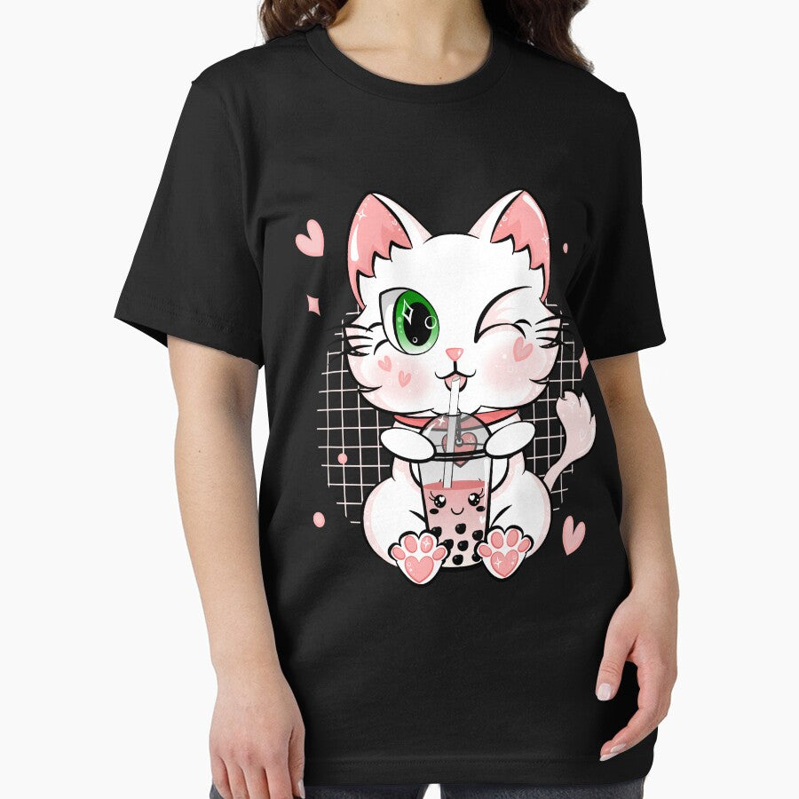 Japanese Kawaii Cat Boba Tea Bubble Tea Anime Neko by ZNOVANNA