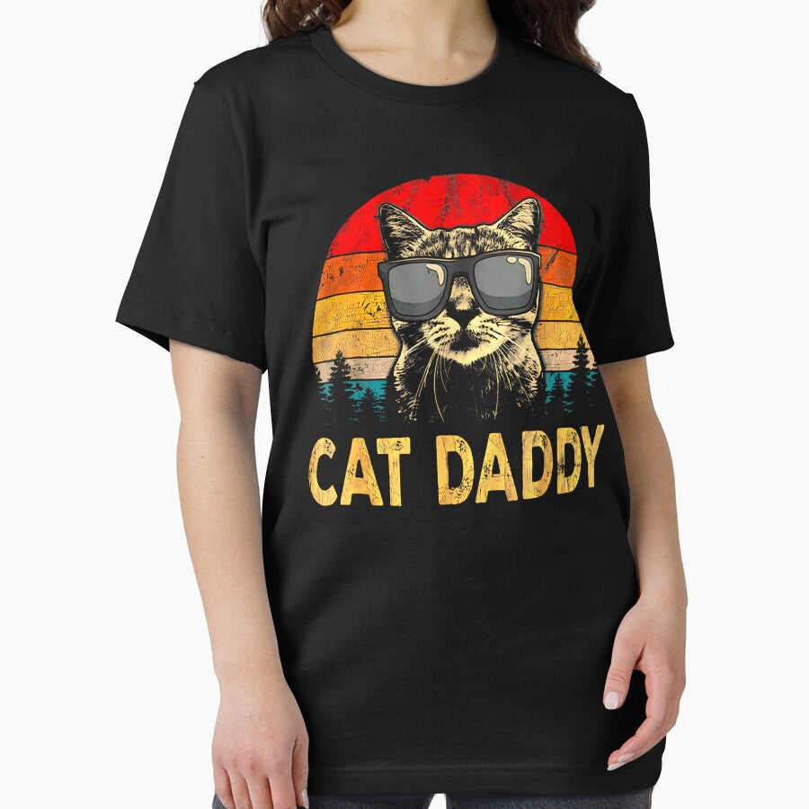 Mens Vintage Cat Daddy Funny Cat Lover Gift Cat Dad Fathers by TyrelKoch T-Shirts, Hoodie, Sweatshirt (Image 2)