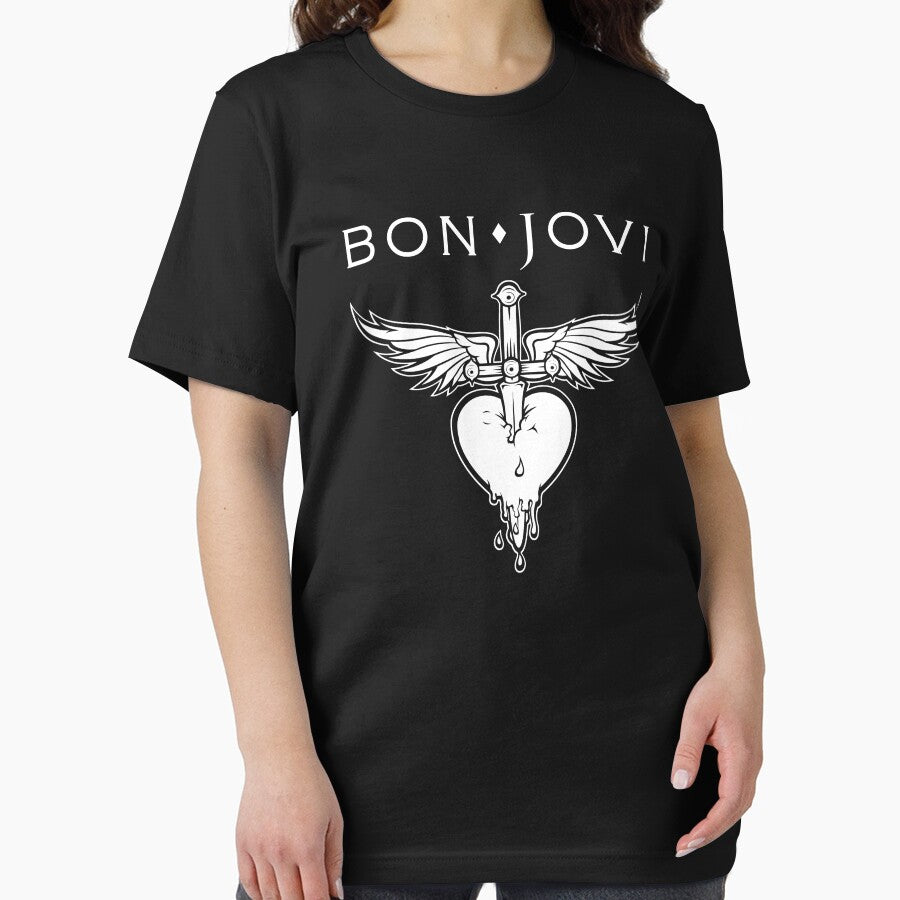Vintage Heart Sword And Wings Bon. JOVl Rock Music Lover by ZacharyBarnett T-Shirts, Hoodie, Sweatshirt (Image 2)