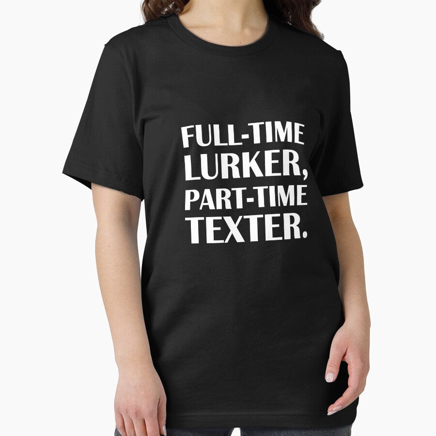 Full-Time Lurker, Part-Time Texter. / Introvert Joke Funny T-Shirt Label by introvertvibes Hoodie, Sweatshirt (Image 2)