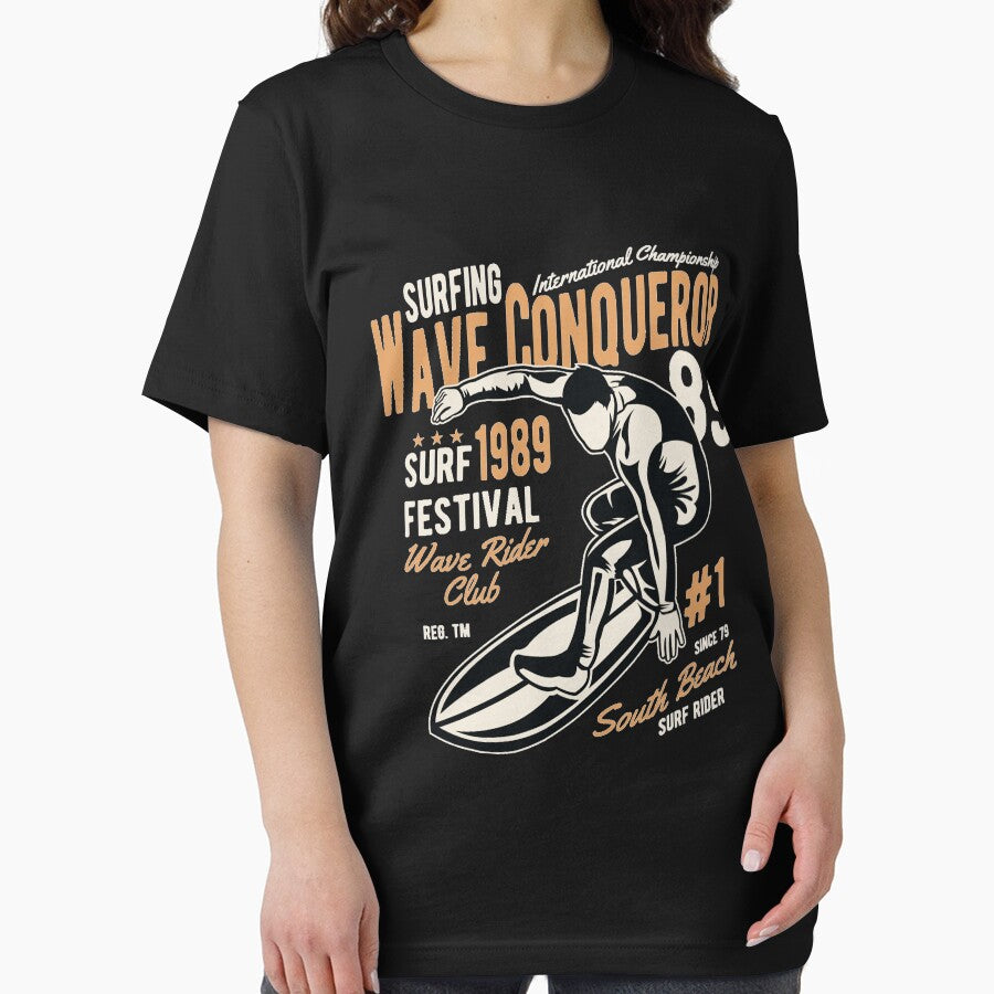 Surfing wave conqueror - Awesome Wave surfing lover Gift by Teenation9 T-Shirts, Hoodie, Sweatshirt (Image 2)