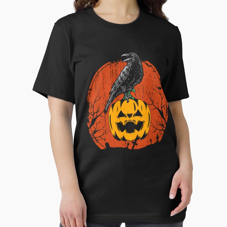 Raven Crow Pumpkin Halloween by DNW-art T-Shirts, Hoodie, Sweatshirt | BlankRebels.com (Image 2)