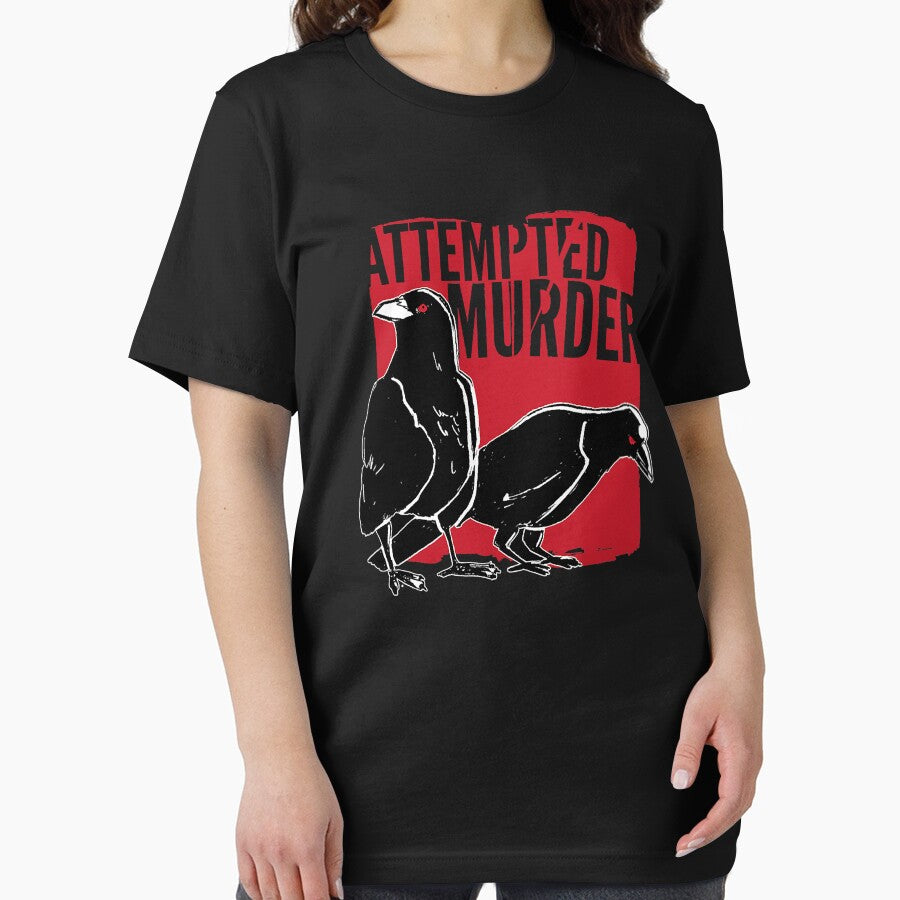 Attempted Murder Funny Pun Joke Crow Raven by MalloWilli T-Shirts, Hoodie, Sweatshirt | BlankRebels.com (Image 2)