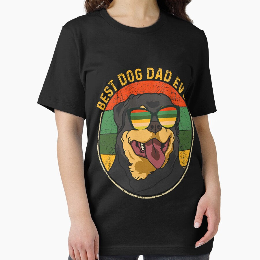 Best Dog Dad Ever Retro Vintage Rottweiler Dog Lover by RebeccaCBurton T-Shirts, Hoodie, Sweatshirt (Image 2)